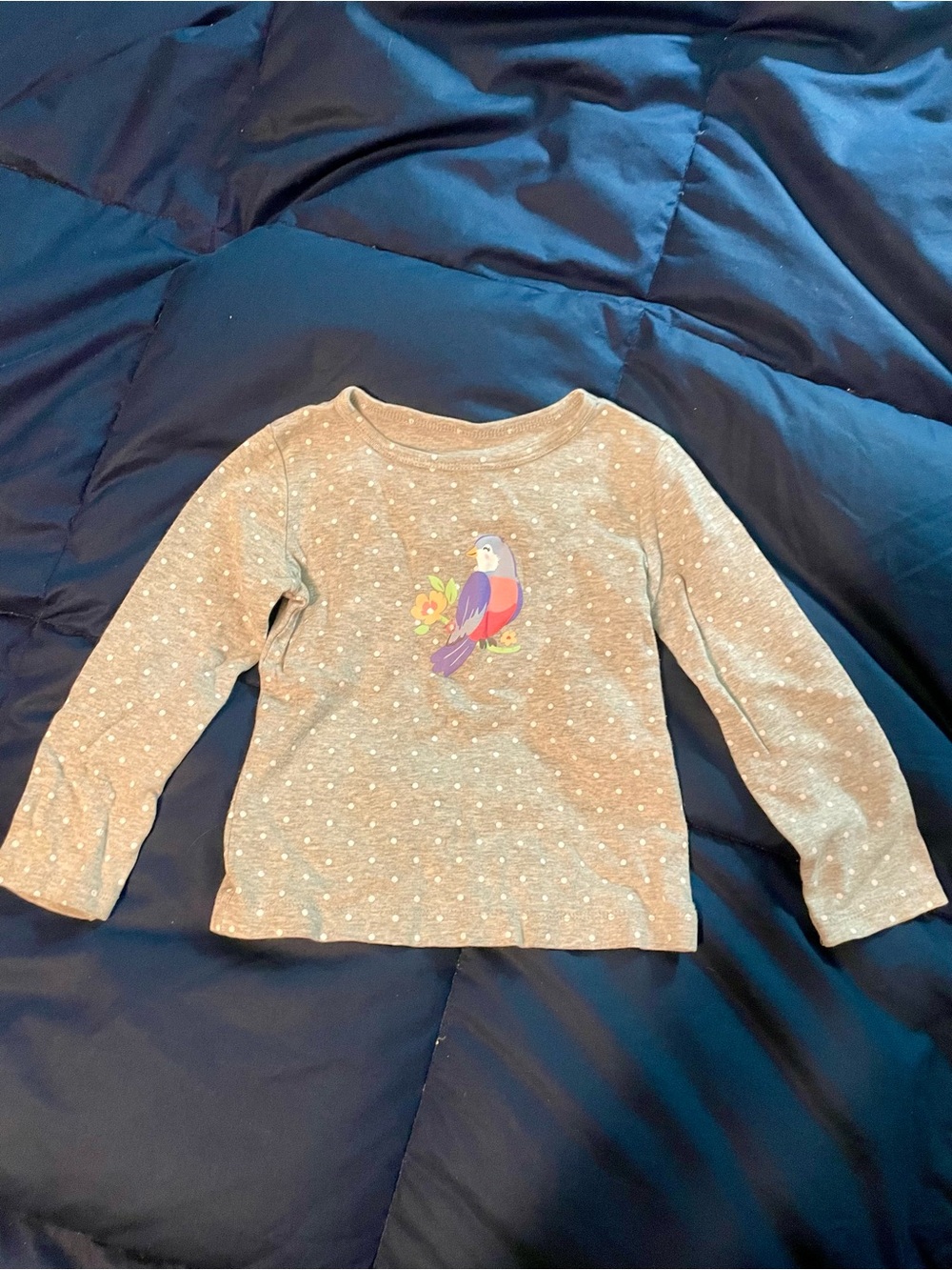 Carter's Cream Long Sleeve Top with Colorful Bird Graphic